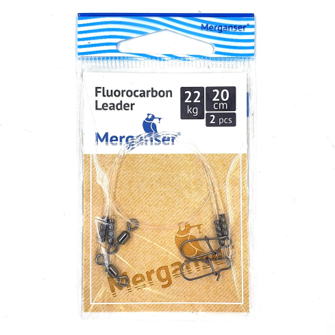 Поводок Merganser флюорокарбоновый, 22 кг, 20 см, 2 шт