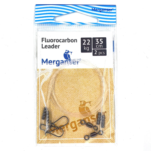 Поводок Merganser флюорокарбоновый, 22 кг, 35 см, 2 шт