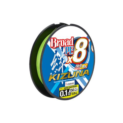 Kalastusnöör Kizuna PE X8 Super Chartreuse 0,13mm 135m