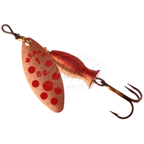 Mepps AGLIA LONG HEAVY-1 8g Silver/Red Dots-Silver/Red