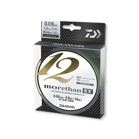 Daiwa Morethan 12 Braid EX+SI 0.18mm 135m lime green