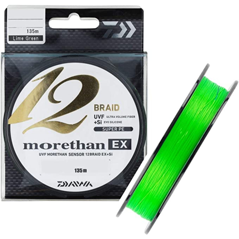 Daiwa Morethan 12 Braid EX+SI 0.14mm 135m lime green