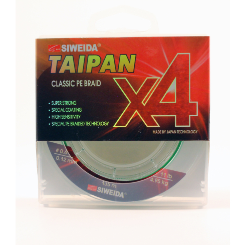 Шнур рыболовный SWD Taipan Classic PE X4 0.12мм 135м 4.95кг светло-зеленый
