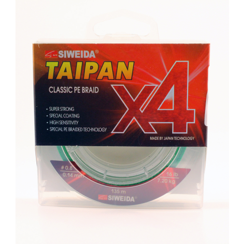 Шнур рыболовный SWD Taipan Classic PE X4 0.14мм 135м 7.20кг светло-зеленый