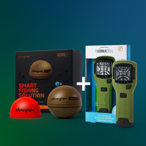 Deeper sonar CHIRP +2, kit with mosquito repeller Thermacell MR300