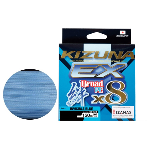 Kalastusnöör Kizuna PE EX X8 Invisible Blue 0,21mm 150m