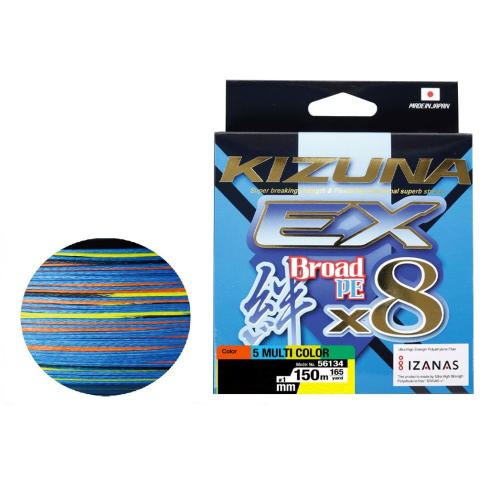 Kalastusnöör Kizuna PE EX X8 Multi Color 0,17mm 150m