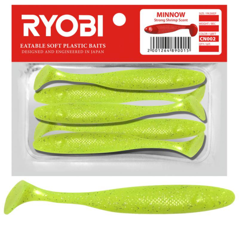 Soft lure Scented Ryobi Minnow 93mm CN002 5pcs
