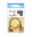 Поводок Merganser стальной, 1x7 с зелёным покрытием, 18 кг, 20 см, 2 шт