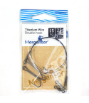 Поводок Merganser титановый, 15 кг, 25 см + вертлюг & двойник #2. 2 шт